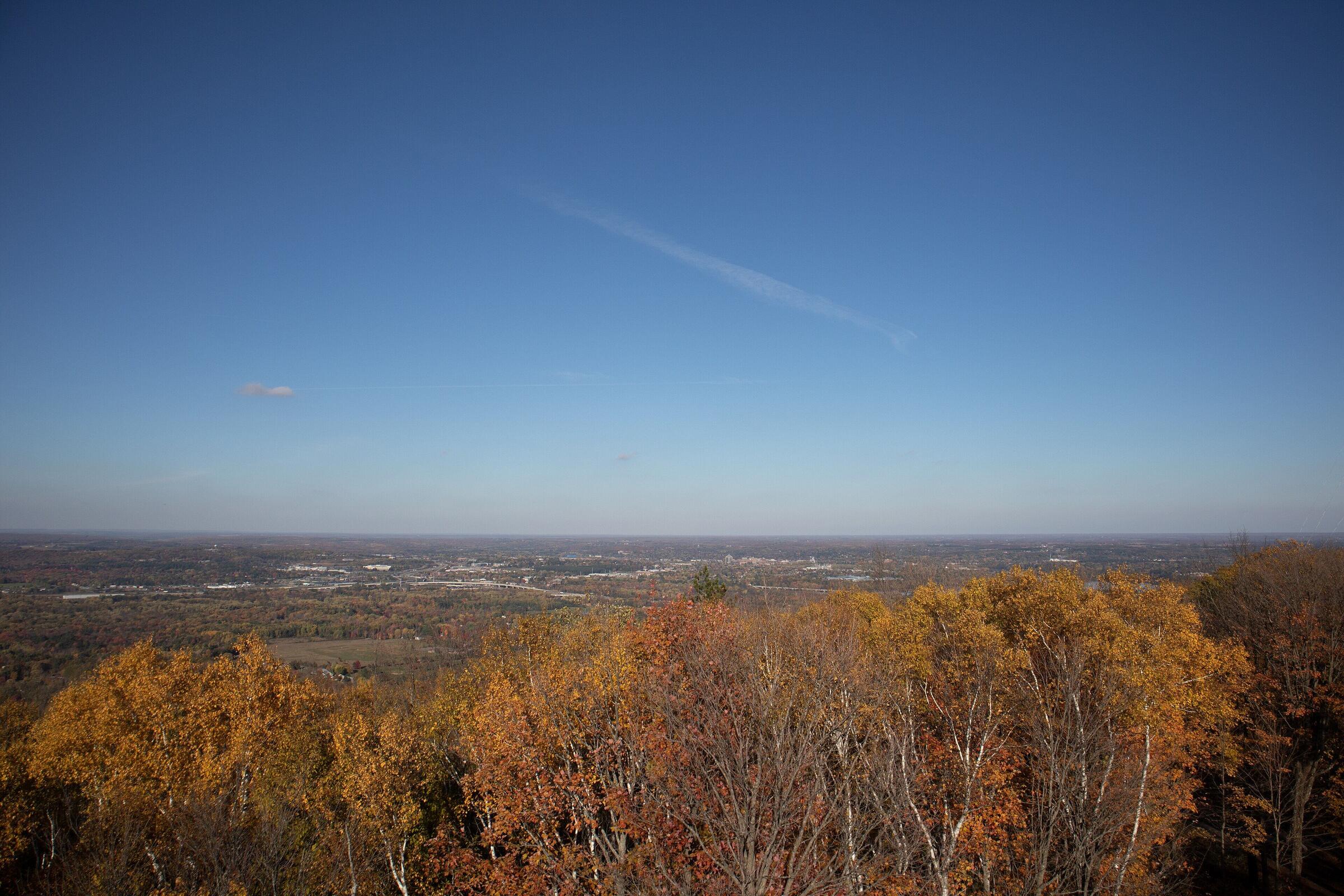Autumn view over the Wausau area from the Rib Mountain lookout tower